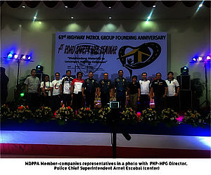 MDPPA Member-companies representatives in a photo with  PNP-HPG Director,  Police Chief Superintendent Arnel Escobal (center)